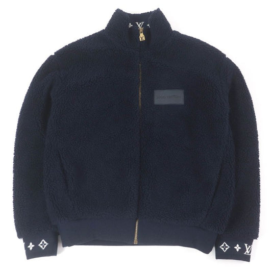 Louis Vuitton 1aglxq 25SS Monogram Leather Patch Fleece Jacket Blouson Navy L
