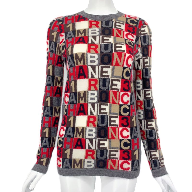 Chanel 100% Cashmere Knit Sweater 07A P31488k00484 Size 36