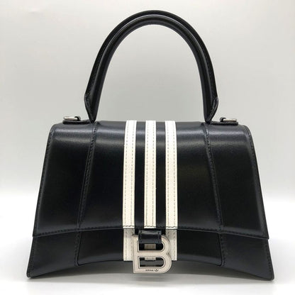 Balenciaga Hourglass Small Adidas Collaboration Handbag Leather Black Women