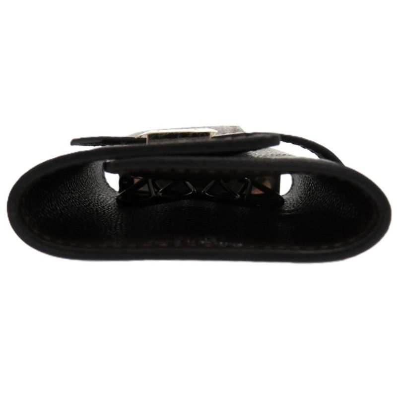 Hermes Bearn 4-strand Vaux Epson Chocolat □K Engraved Silver Hardware Brown Key