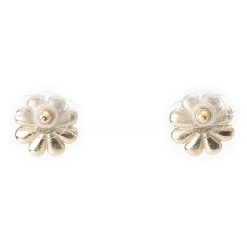 Chanel 18C GP Coco Mark Flower Motif Earrings Accessories Gold