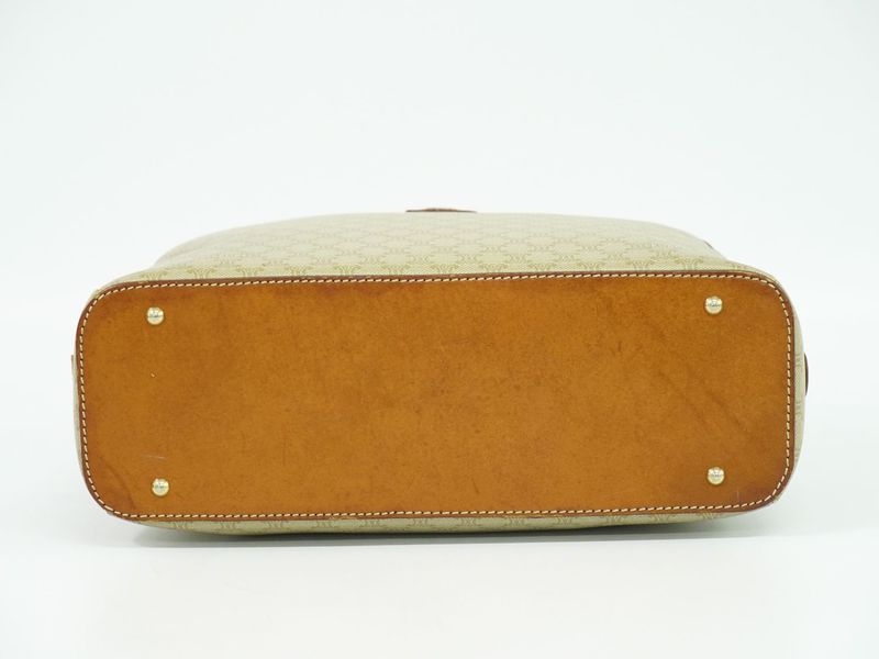 Authentic Celine Macadam Handbag PVC Beige Macadam Bag Pre-owned [follow-up