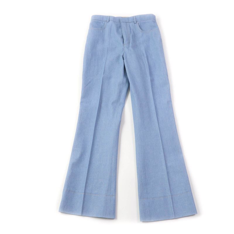 Saint Laurent Paris 22 693735 Stitch Design Center Press Denim Pants Light Blue
