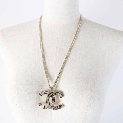 CHANEL B24P Abd325 Camellia Perfume Bag Icon Design Large Coco Mark Necklace