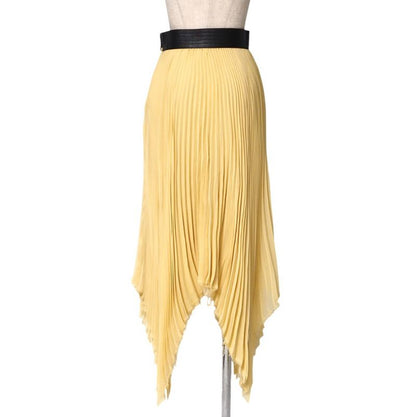 Loewe Long Skirt Size 34 Pleated Skirt Chiffon Cut Off Anagram Logo
