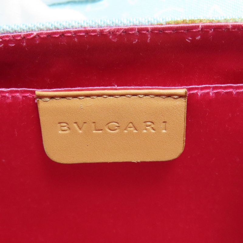 Bvlgari Bulgari Drum Bag Logomania Handbag Canvas Leather Women