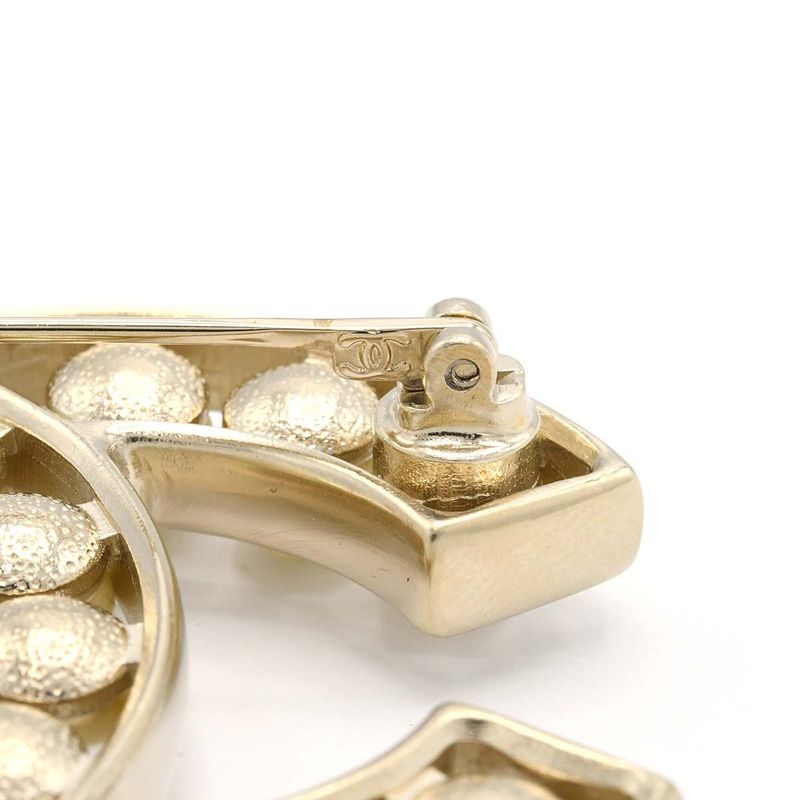 Chanel Brooch Coco Mark Faux Pearl A64978 30.7g Accessories With Box Yo1365