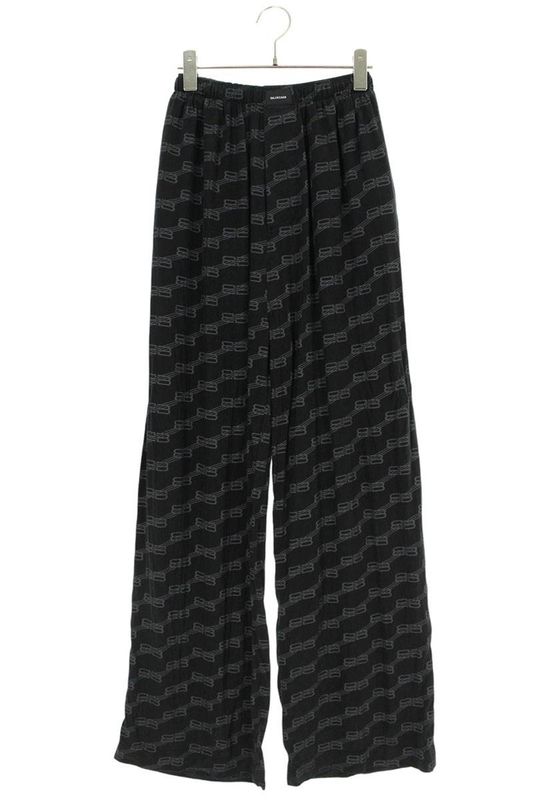 Balenciaga 659026 Tml35 Logo All Over Silk Long Pants Women 34