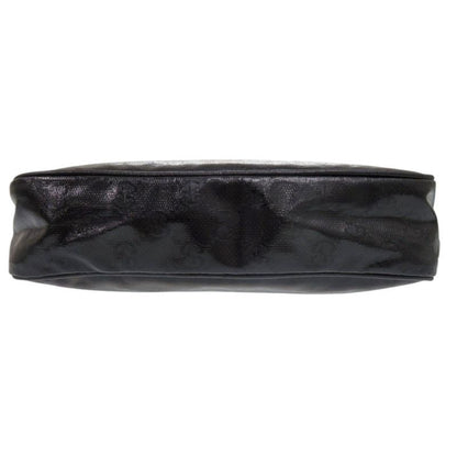 Gucci 760342 GG Crystal Leather Black Shoulder Bag Black 0458 Gucci