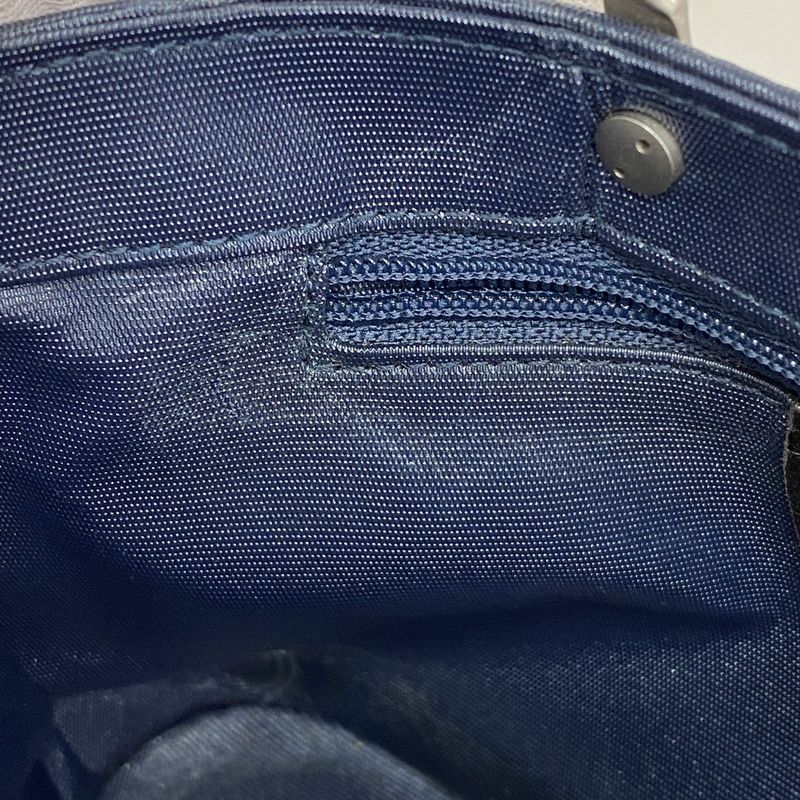 Chanel Handbag Chocobar Nylon Navy Silver Hardware Women