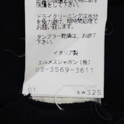 Hermes Silk Shawl Docking Cardigan Black LA