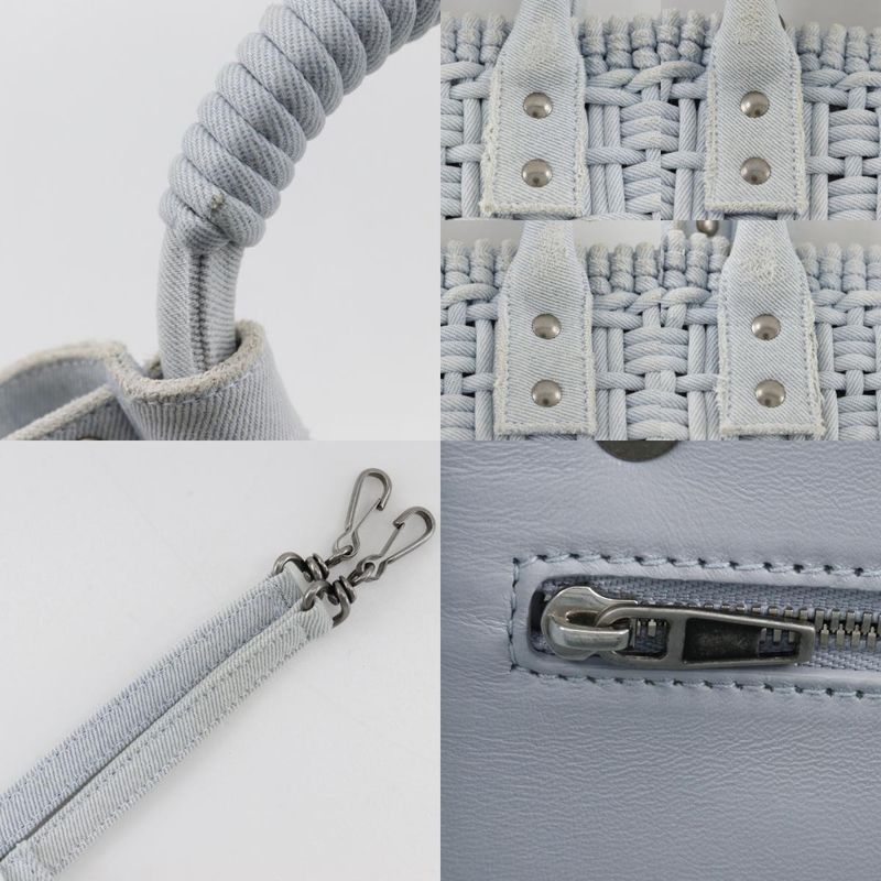 Balenciaga Bistro Basket Bag XS 2WAY Shoulder Vintage Finish 671342 Denim Light