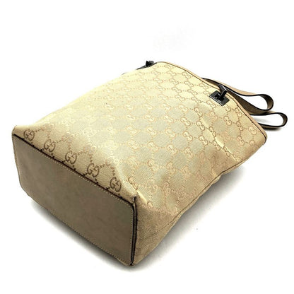 Gucci 31244 Tote Handbag Small Beige GG Canvas/leather Ladies Men Fashion