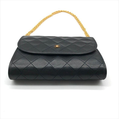 Chanel CC Logo Mini Quilted Chain Shoulder Bag Pouch Black