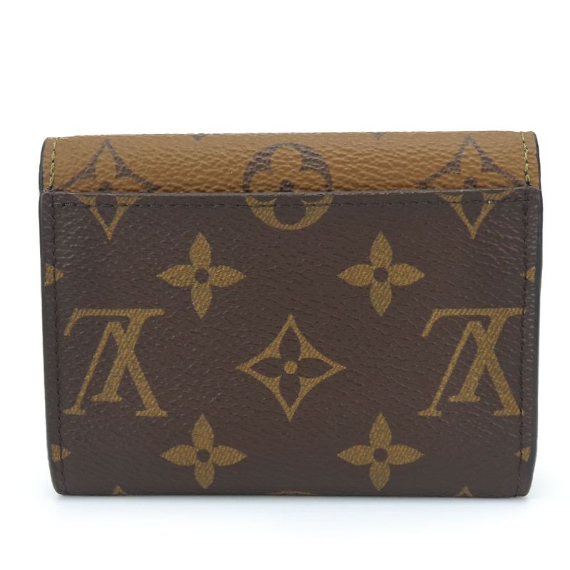 Louis Vuitton Bifold Wallet Portefeuille Rosalie M82333 Monogram Reverse Brown
