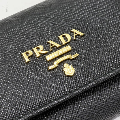 Prada Saffiano Multicolor Compact Wallet With Coin Purse Saffiano Leather Nero