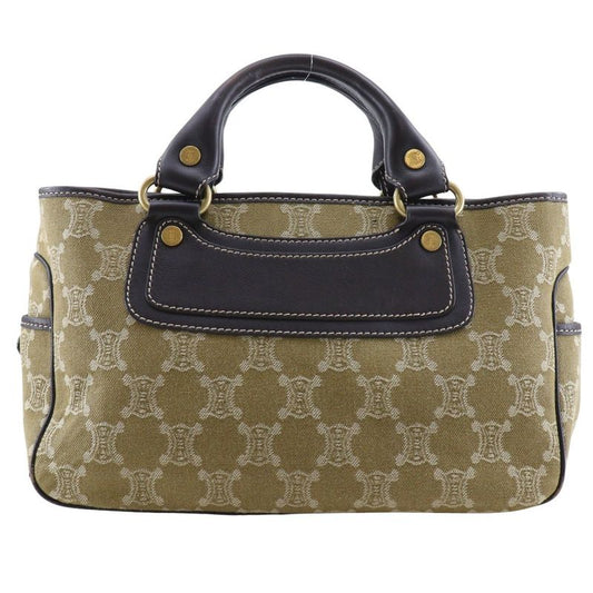 Celine Boogie Bag Macadam Canvas Khaki Women's Handbag