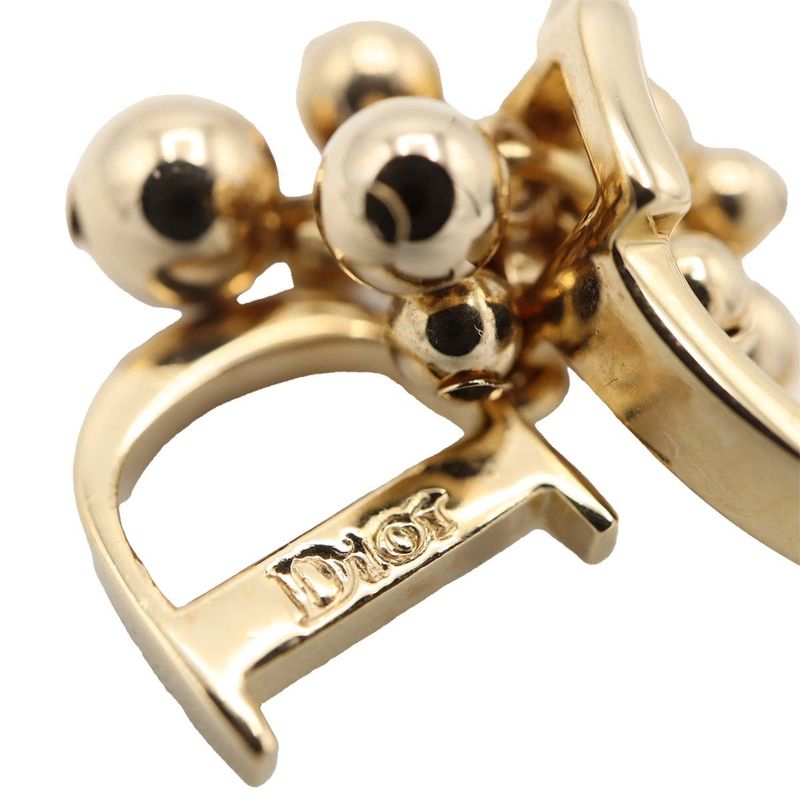 Christian DIOR Ring D Logo Approx 14 GP Gold Color Accessories Ladies H9388