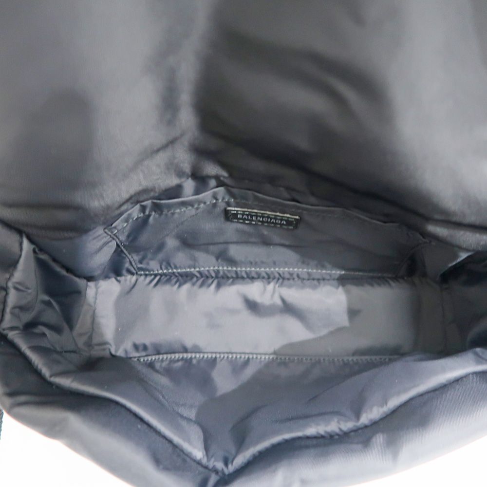 Balenciaga Monaco Flap Messenger Nylon Shoulder Bag Black