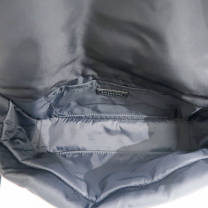 Balenciaga Monaco Flap Messenger Nylon Shoulder Bag Black