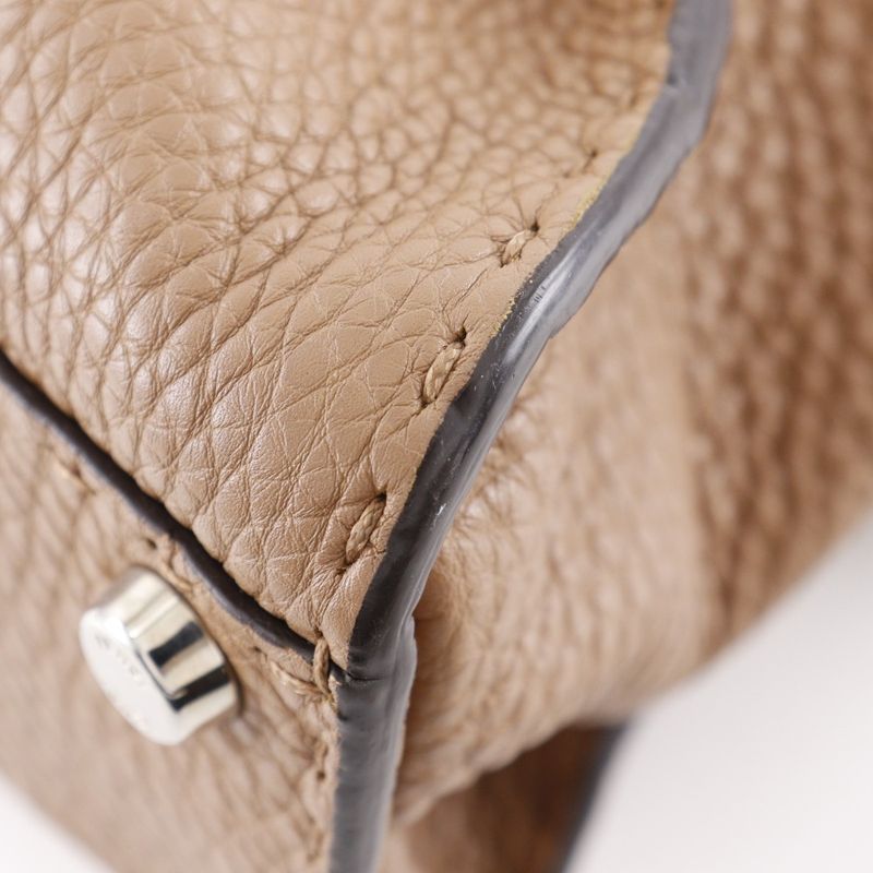 Fendi Peekaboo Regular Selleria 2WAY Shoulder 8bn226 Leather Brown Women's