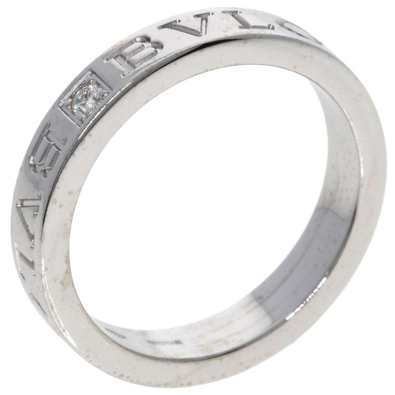 Bvlgari Bulgari Double Logo Diamond Ring And Ring 18K White Gold Ladies