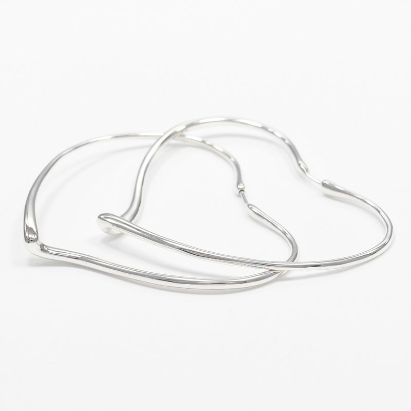 Tiffany & Co Open Heart Large Hoop Silver 925 Ladies 11g Earrings