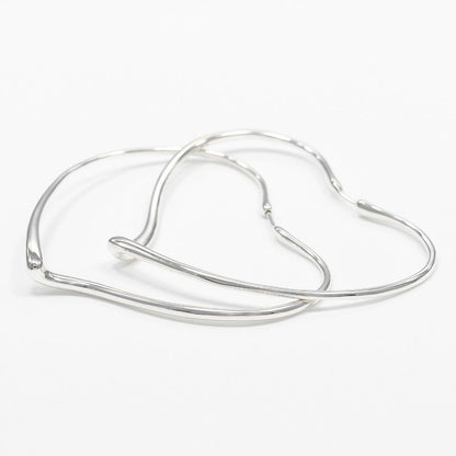 Tiffany & Co Open Heart Large Hoop Silver 925 Ladies 11g Earrings