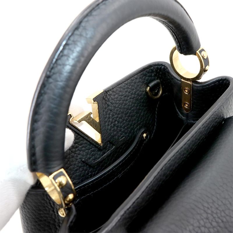 Louis Vuitton Capucines MINI 2way Hand Shoulder Bag Taurillon Leather Noir