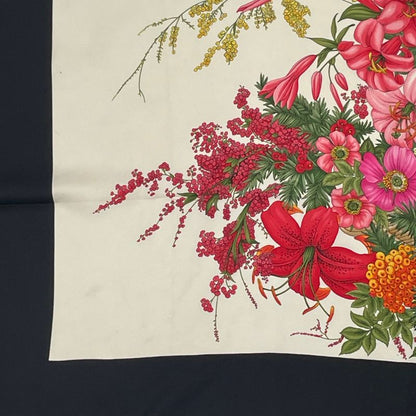 Gucci Scarf Silk Floral Pattern Multicolor
