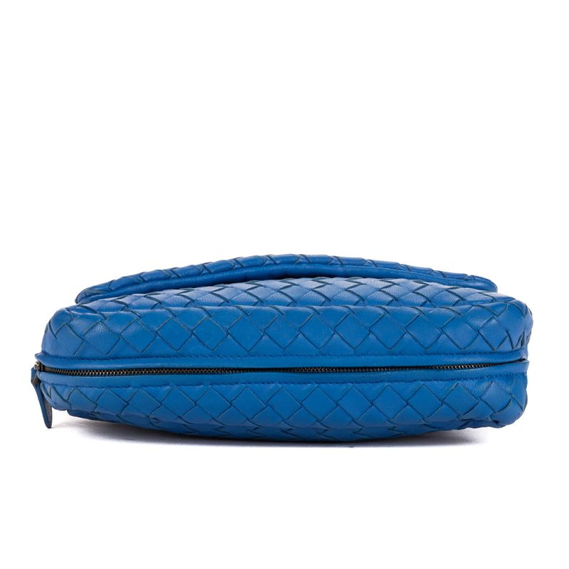 Bottega Veneta Olympia Blue Intrecciato Leather A