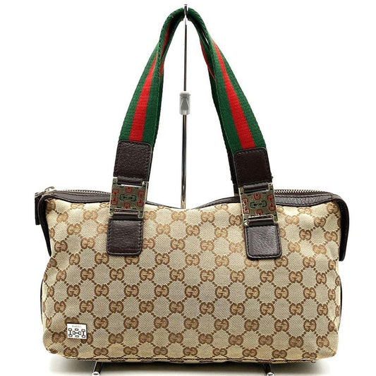 Gucci 145759 Handbag Brown GG Canvas Sherry Line Ladies Fashion Brand Name High