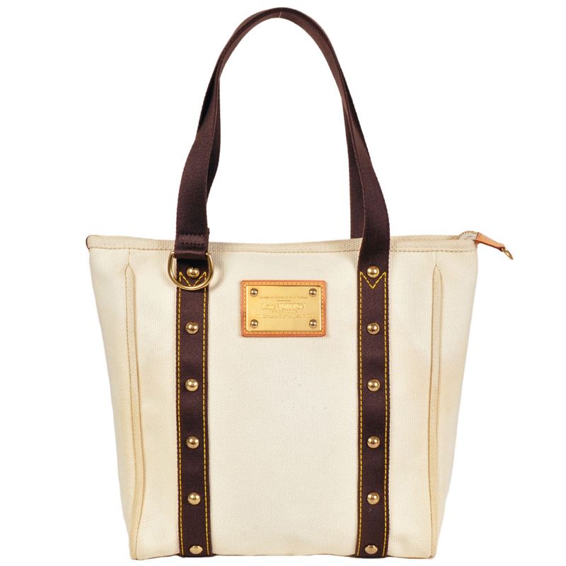 Louis Vuitton Antigua Cabas GM Tote Bag Canvas M40033 White