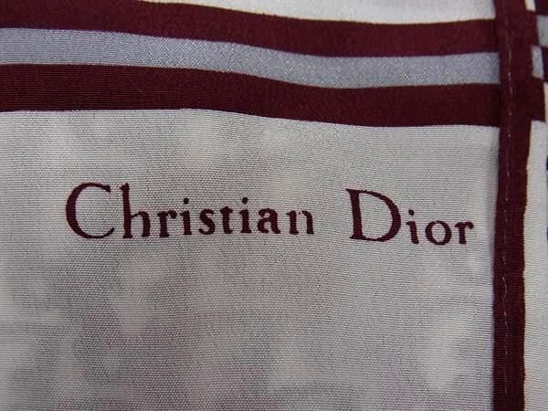Christian Dior Christian Dior Trotter 100% Silk Scarf Women Bordeaux Bq1290