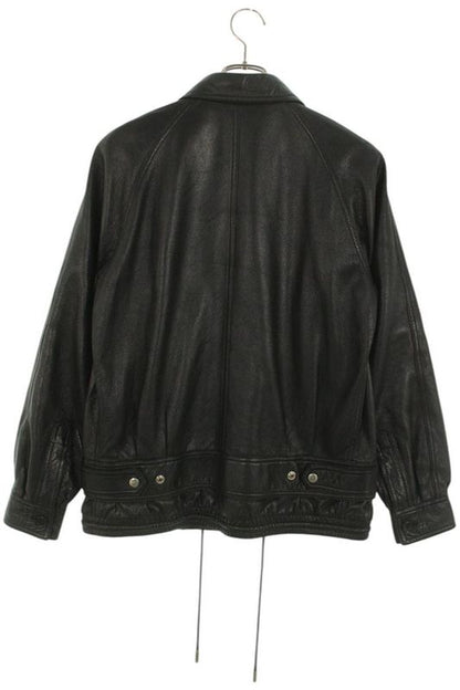 Saint Laurent Paris 472316 Y5qq2 Leather Zip-up Blouson With Pin Decoration