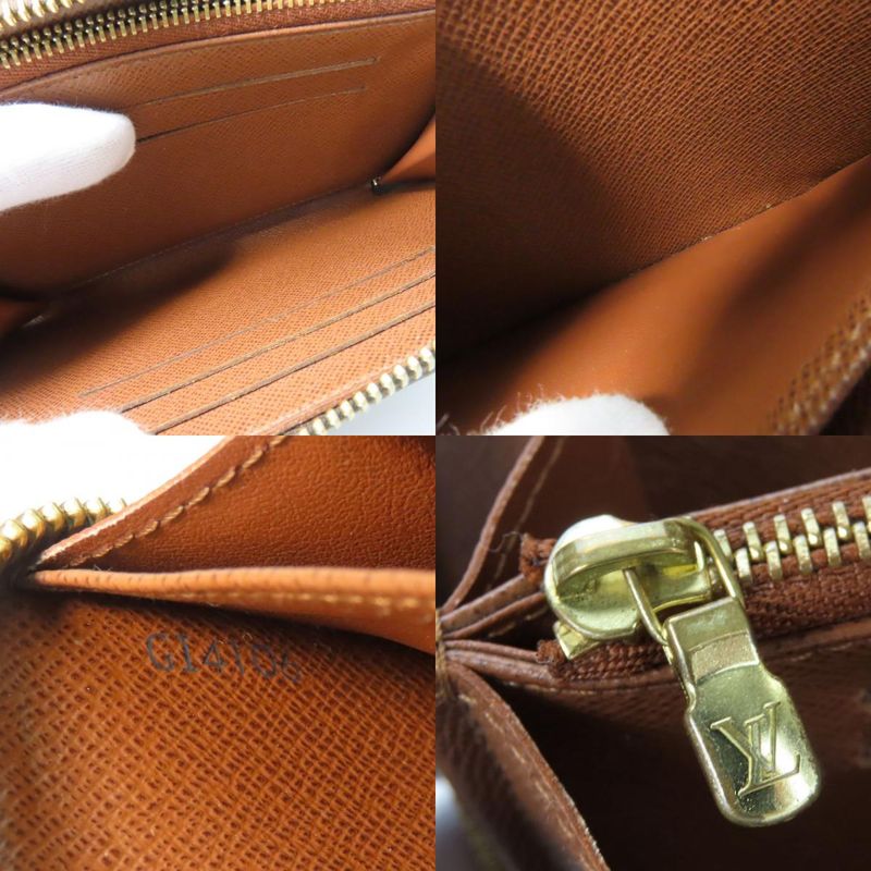 Louis Vuitton Bifold Wallet Zippy Compact Wallet M61440 Monogram Brown Beige