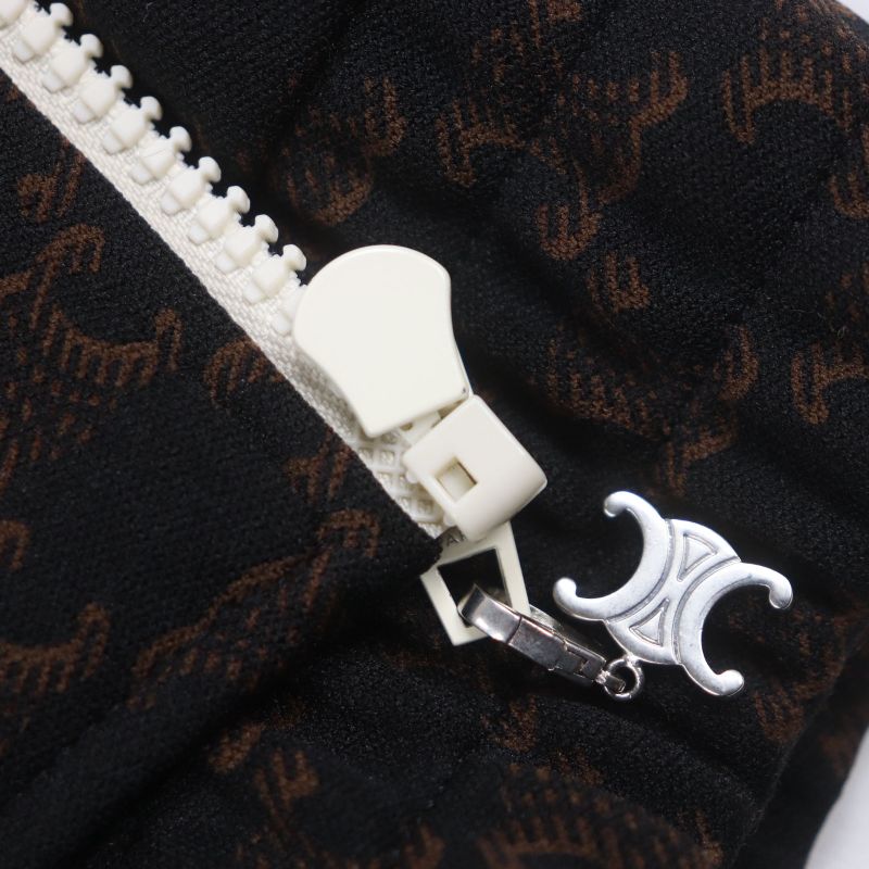 Celine 23SS 2y74a366 Monogram Triomphe Charm Logo Embroidery Zip-up Tracksuit