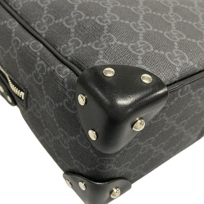 Gucci Shoulder Bag GG Plus GG Supreme 626363 Black And Dark Gray Leather