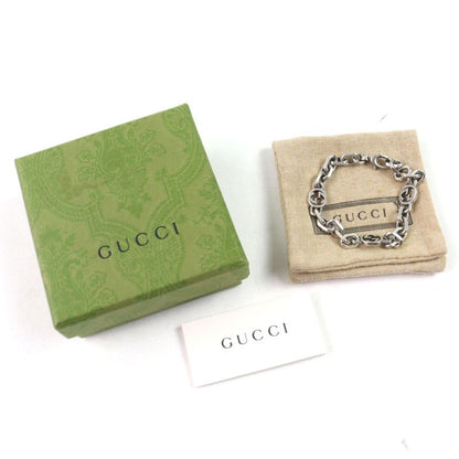 Gucci 620798 Ag925 Interlocking G Aged Clasp Closure Bracelet Silver With 17