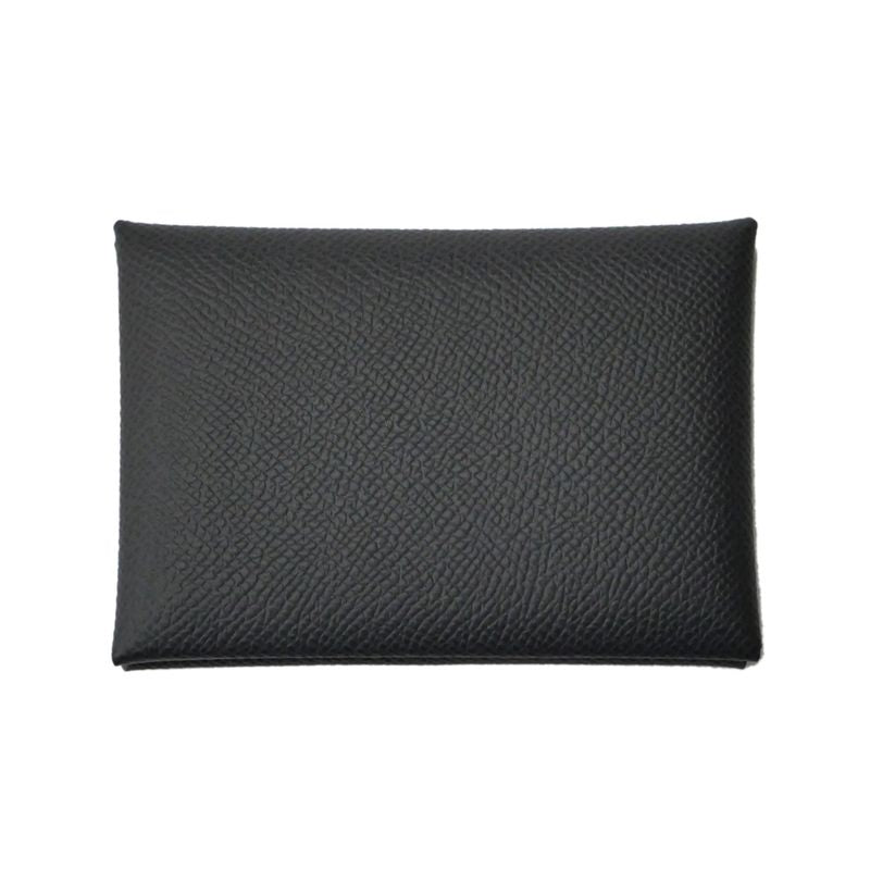 Hermes Calvi Duo Ardoise Epson Coin Case Card Case W Engraved Gray
