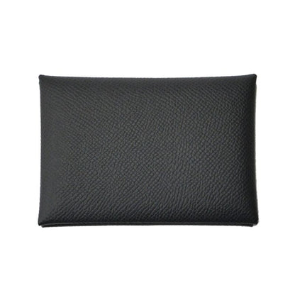 Hermes Calvi Duo Ardoise Epson Coin Case Card Case W Engraved Gray