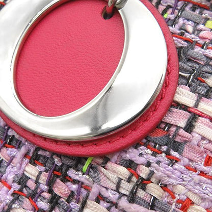 Christian Dior 2way Bag Lady Dior Medium Bag Tweed Pinkish Silver Hardware