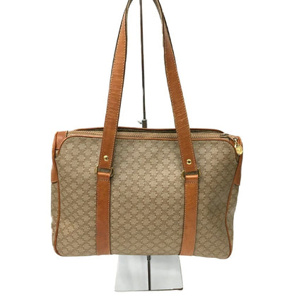 Celine Macadam Pattern Coated Canvas X Leather Bag Brown
