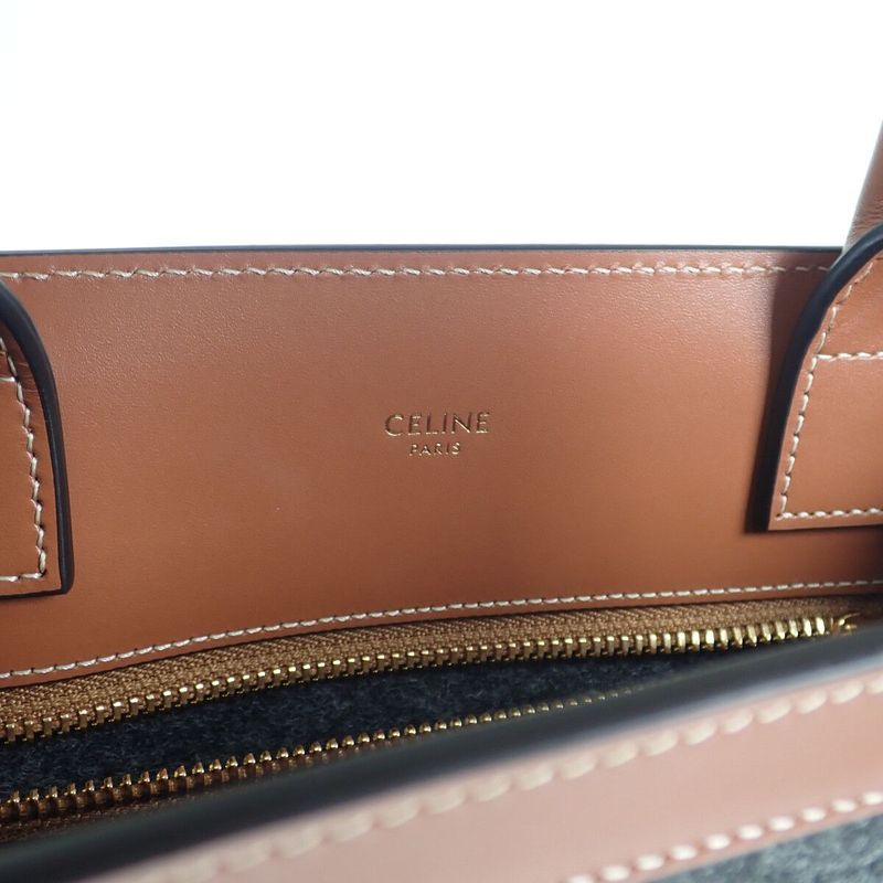 Celine Textile Small Vertical Cabas 2-way Bag 192082enu.09be Cotton Calfskin