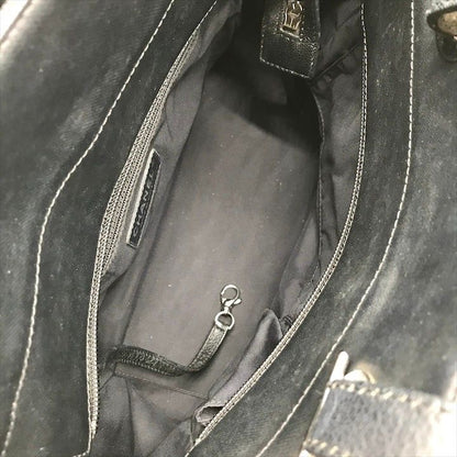 Chanel CC Logo Paris Biarritz PM Hand Bag Black Jacket