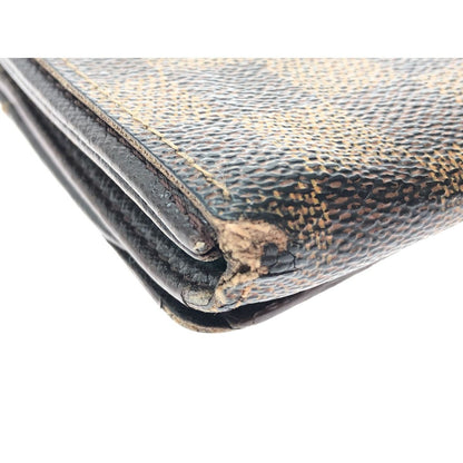 Louis Vuitton Women's Bifold Wallet Damier Ebene Portomone Bier Tresor N61730