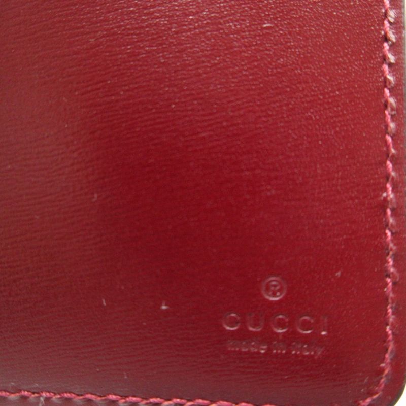 Gucci Compact Wallet 790036 GG Canvas Leather Bordeaux L Zipper Wallet 1893