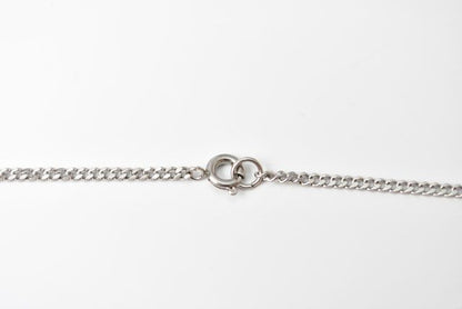 Chanel Necklace Pendant Coco Mark Rhinestone Faux Pearl Silver Rye Togo Old