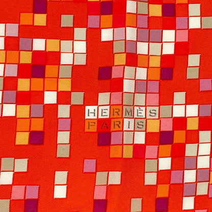 Hermes Scarf Carre 90 Silk Mosaiqueau24 Mosaic 24 Horse Pattern Orange Multicolo