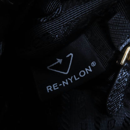 Prada Re-edition 2005 Re-nylon Triangle Logo Mini Nylon Handbag Black Gold